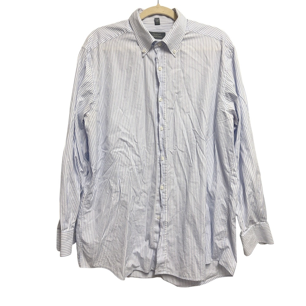 Bergdorf Goodman Goodman's Men's Store Striped Blue Button Down Shirt XL